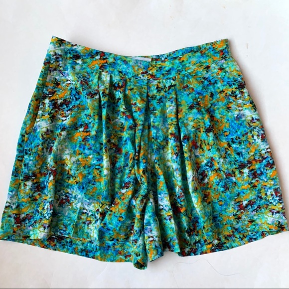 Wayf Pants - WAYF pleated side zip watercolor shorts